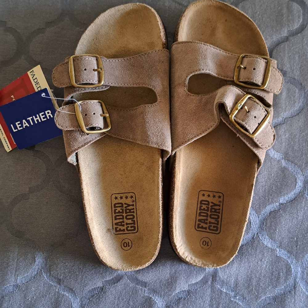 Leather Sandals Vtg Y2K Size Men's 10 Faded Glory Original Tags Attached NWT